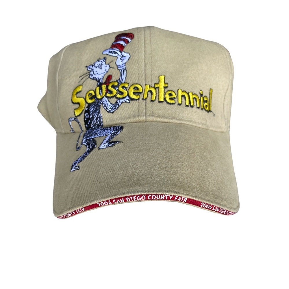 Dr Seuss Seussentennial‎ Hat 2004 San Diego County Fair Cat in the Hat Tan Cap